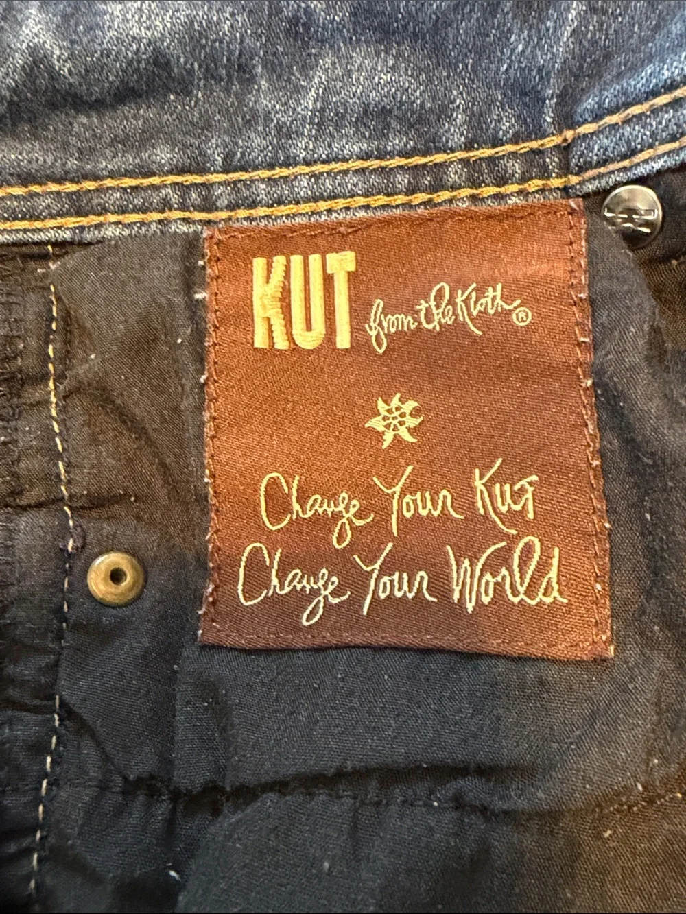Kut from the Kloth Medium Blue Cropped Rolled Hem Jeans - Picture 8 of 10